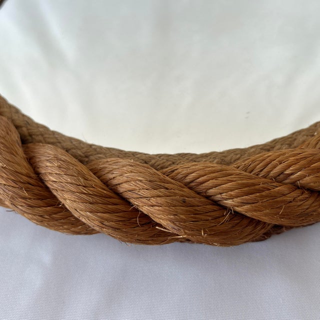 1960s Vintage 1960s French Round Rope Mirror by Adrien Audoux & Frida Minet For Sale - Image 5 of 7