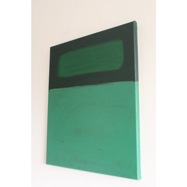 Forest Green Bodasca, Minimalist Green Canvas Inside Garden, 2026, Canvas For Sale - Image 8 of 9