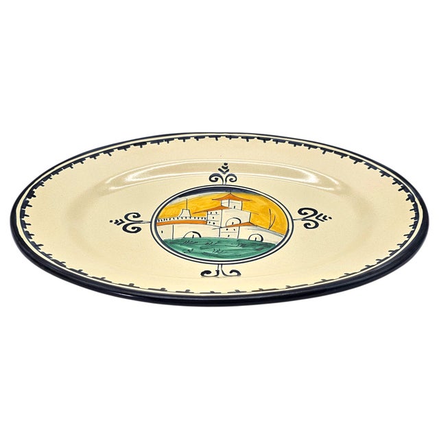 Late 20th Century Corso Dei Fiori “Casolare” 15” Serving Platter, Hand Painted Maiolica For Sale - Image 5 of 11