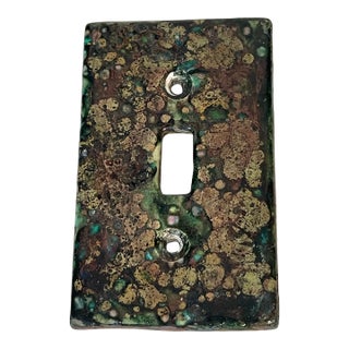 1970s Artisan Signed Ceramic Vintage Switch Plate For Sale