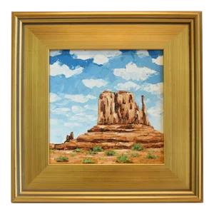 Monument Valley Utah Desert Southwest Landscape Oil Painting Including the Antiqued Gold Wood Frame
