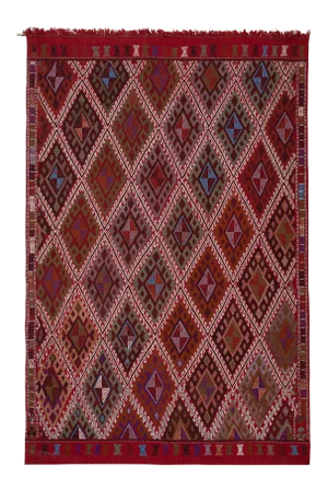 Masterwork Hand-Woven Rug Braided Oversize Turkish Kilim Rug 5'3" X 8'1"