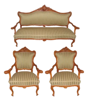 Italian Baroque Salon Suite, 1760s, Set of 3