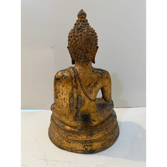 Vintage Thai Bronze Buddha Statue For Sale - Image 10 of 12