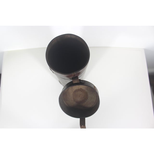 Early 20th Century Antique Leather Canister Tube for Map Thermos Wine or Whiskey Bottle For Sale - Image 5 of 14