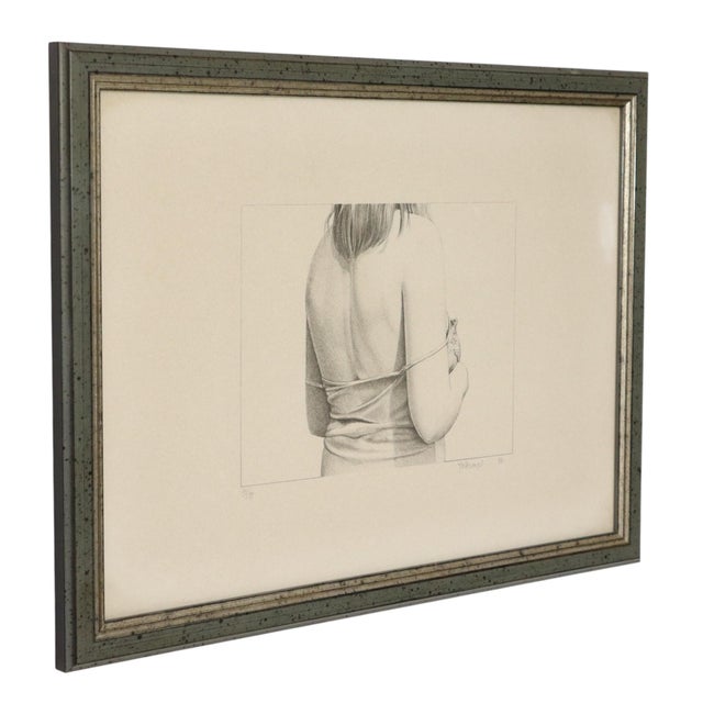 Original lithograph by Roger Wittevrongel (born in Blankenberge in 1933) depicting a partially undressed woman; this is a...
