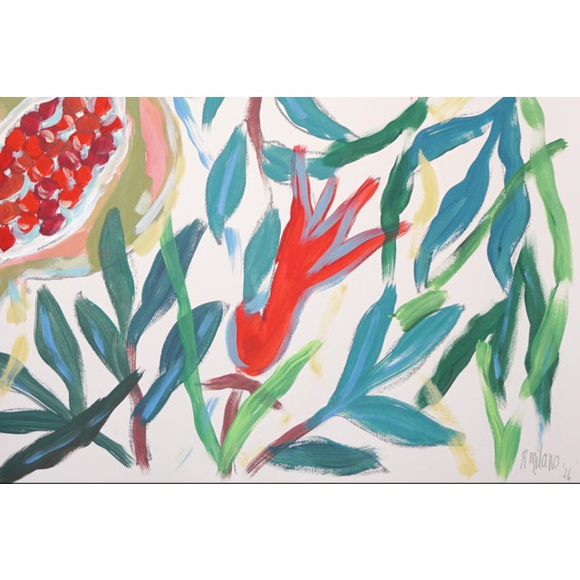 Paper 2026, Large Botanic Diptych, Ripe Pomegranates Diptych, Acrylic Paint on Watercolor Paper by Romina Milano For Sale - Image 7 of 9