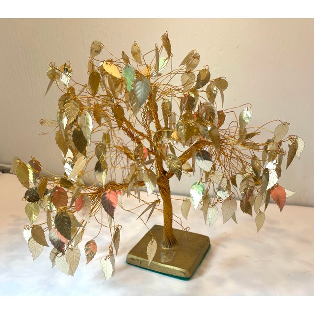 Vintage Brutalist Gold Leaf Tree For Sale - Image 4 of 5