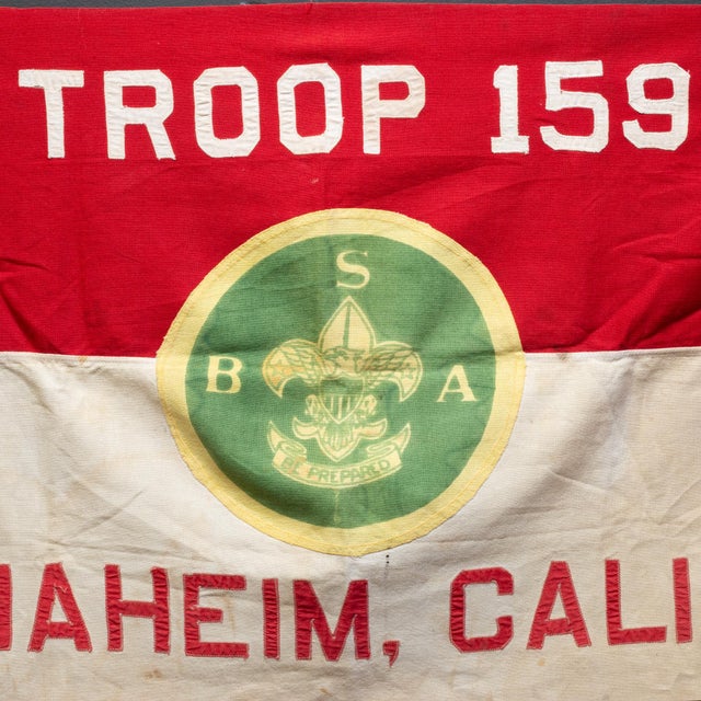 American Vintage Boy Scouts Flag Troop, Anaheim, California c.1940 For Sale - Image 3 of 6