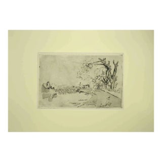 View of Rome, Original Etching on Paper, 1960 For Sale