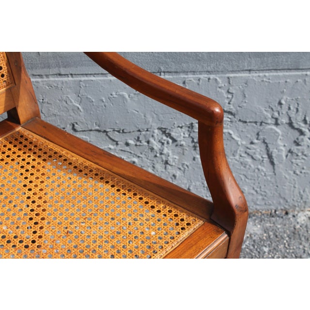 Mid-Century Modern Carved Walnut/ Caned Dining Chairs - Set of 6 For Sale - Image 9 of 11