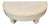 Vintage Post Modern Half Moon Beige Wood & Travertine Coffee Table For Sale