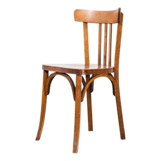 19French Warm Honey Café Dining Chair, 1950s For Sale
