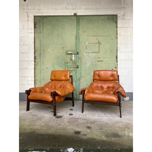 Lounge Chairs Modell MP-41 in Cognac Leder by Percival Lafer, Brazil, 1960s, Set of 2 For Sale - Image 16 of 16