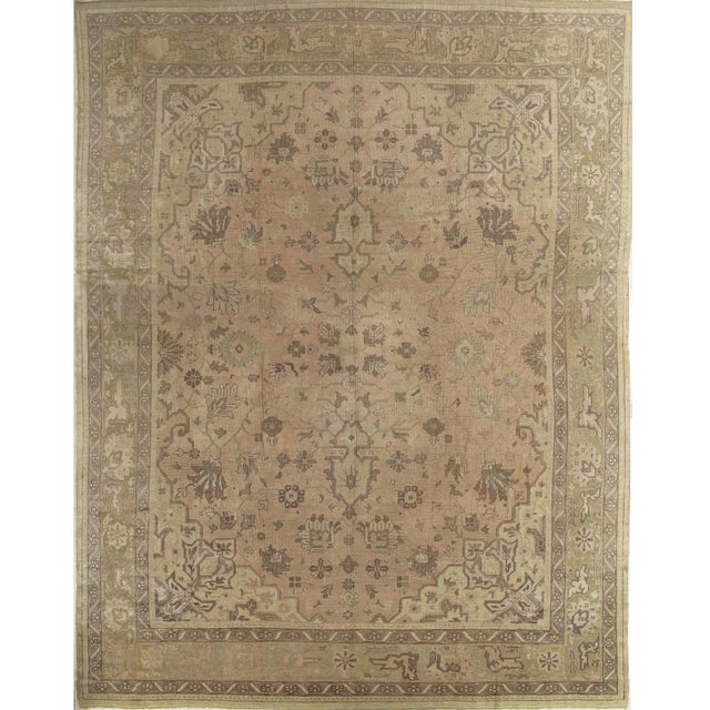 Antique Oushak Carpet, Handmade Oriental Rug, Soft, Taupe, Brown, Beige For Sale - Image 15 of 15