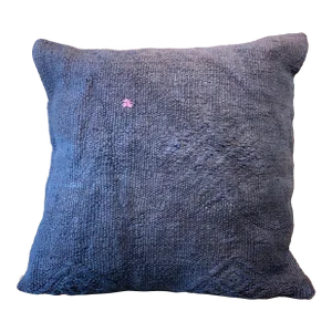 Mid-Century Vintage Navy Blue Turkish Hemp Decorative Pillow Cover