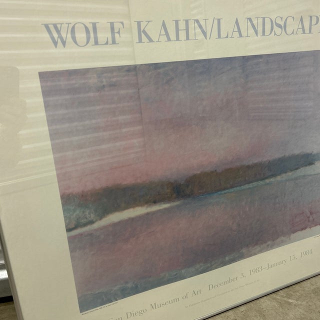 Exhibition for Wolf Kahn landscapes show in 1983 - 1984 at the San Diego Museum of Art. Framed.