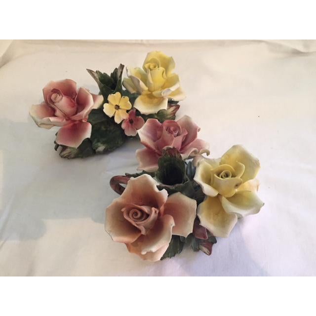 Vintage Capodimonte Floral Porcelain Candle Holders a Pair Chairish
