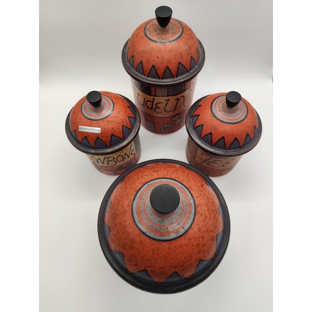 Vintage Candy Storage Jars from KMK Keramik Manufaktur Kupfermühle, 1955, Set of 4 For Sale - Image 17 of 18