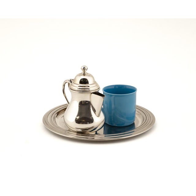 Litolff Blue Porcelain Mug and Elkington & Co Silver Plated Coffee Service, 2010s, Set of 4 For Sale - Image 6 of 16