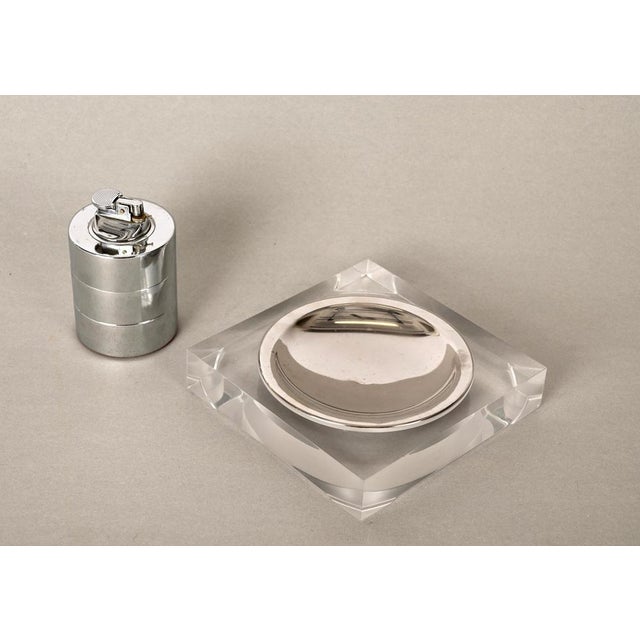 Metal Mid-Century French Squared Pocket Emptier in Acrylic and Chrome from Christian Dior, 1970s For Sale - Image 7 of 18