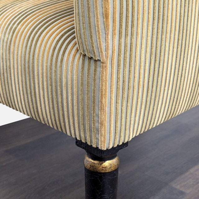 Dessin Fournir Striped Upholstered High-Back Armchair For Sale In San Francisco - Image 6 of 8