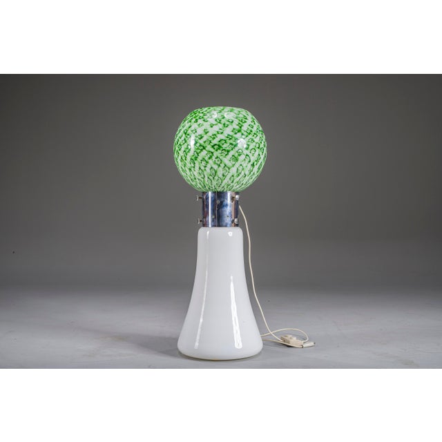 Murano Floor Lamp in Green Glitter Glass attributed to Mazzega, 1960s For Sale - Image 10 of 10