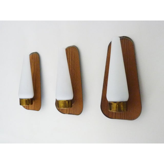 Vintage Scandinavian Wall Lights in Metal with White Opaline Glass Globes, 1970s, Set of 3 For Sale - Image 4 of 10