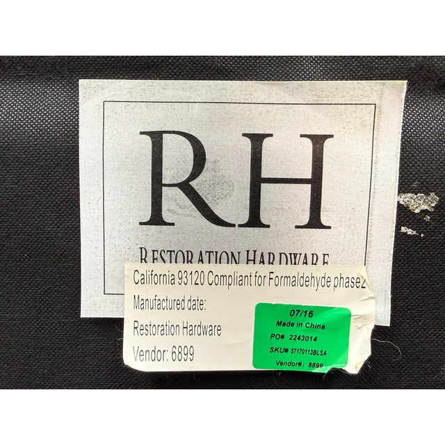 Restoration Hardware Slipcover Belgian Linen Shelter Armchair + Ottoman For Sale - Image 12 of 12