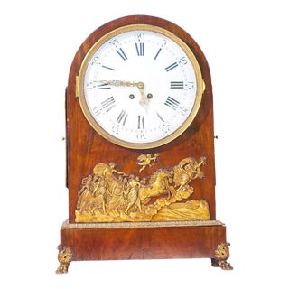 19th C. French Empire Bronze Mounted Large Clock For Sale