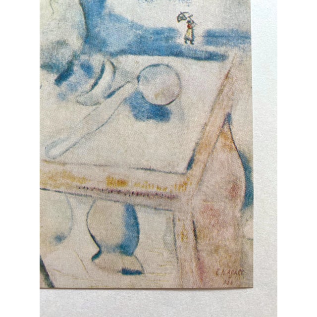 Raspberry Red Marc Chagall Vintage 1958 First Edition Expressionist Lithograph Print " Flowers in Mourillon " 1926 For Sale - Image 8 of 11