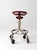 Red Vintage Industrial Rolling Stool With Cast Iron Tractor Seat For Sale - Image 8 of 18