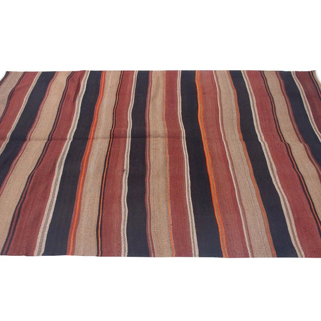 Traditional Striped Vintage Kars Kilim Rug For Sale - Image 3 of 6