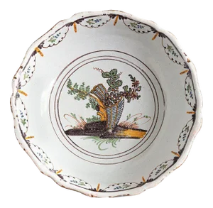 18th Century Faience Pannier Serving Bowl from Nevers