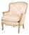 Louis XV Style Pink Silk Damask Bergere For Sale