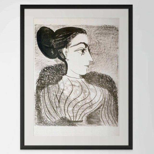 2020s Set of 16 – "Picasso's Female Heads" | Framed Black & White Gallery Wall Collection After Pablo Picasso For Sale - Image 5 of 14