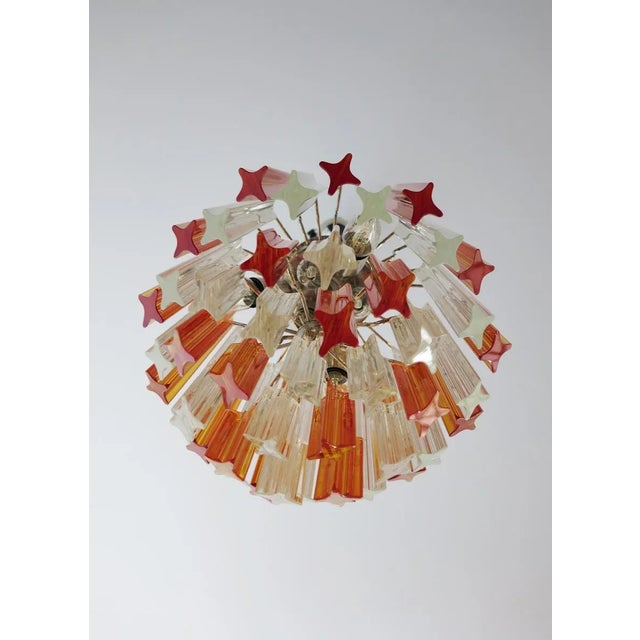 Vintage Italian Glass Quadriedri Chandelier, 1982 For Sale - Image 4 of 15
