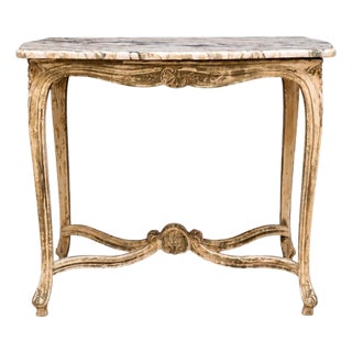 20th Century French Louis XV Style Table With Marble Top For Sale