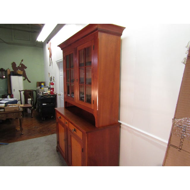 Eldred Wheeler Eldred Wheeler Custom Made Solid Cherry and Tiger Maple Cupboard For Sale - Image 4 of 12