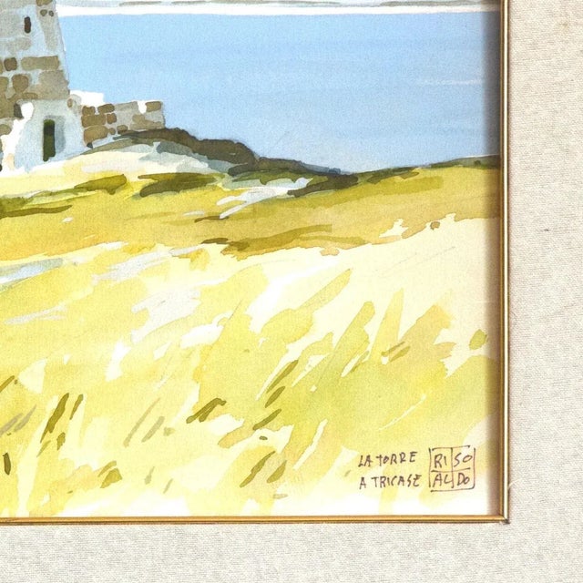 Tower At Tricase - XX century - Aldo Riso - Mixed Media - Modern For Sale - Image 4 of 5