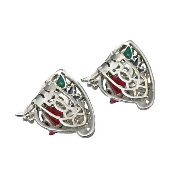 Art Deco Fruit Salad / Tutti Fruitti Dress Clips, Pair For Sale - Image 4 of 4