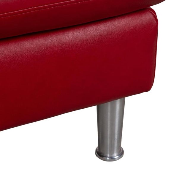 Modern Loop Stool in Red Leather from Willi Schillig For Sale - Image 3 of 8