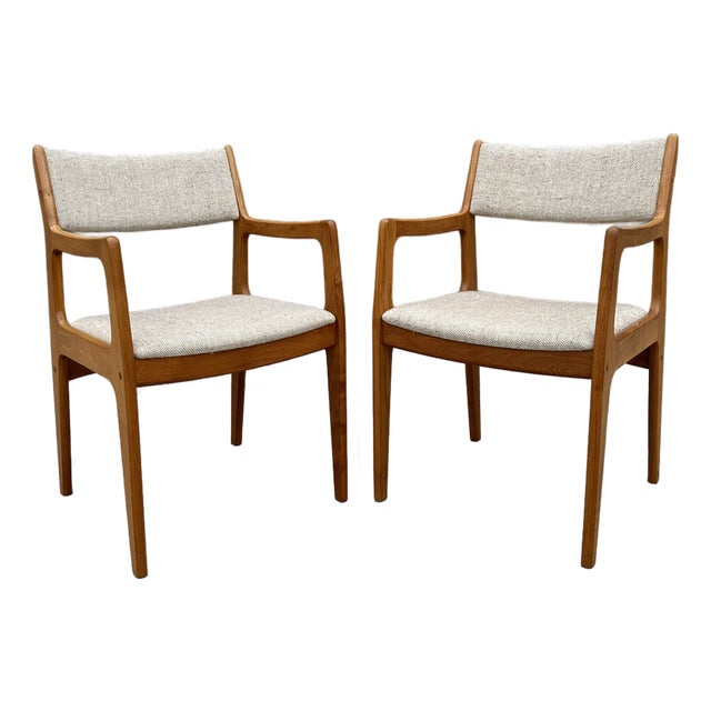Vintage Danish Modern Solid Teak Dining Chairs by D-Scan For Sale