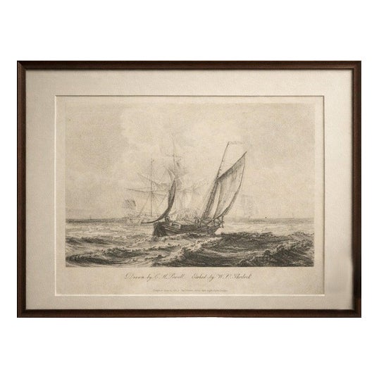 Sherlock, Fishing Boats at Sea, 1811, Etching For Sale