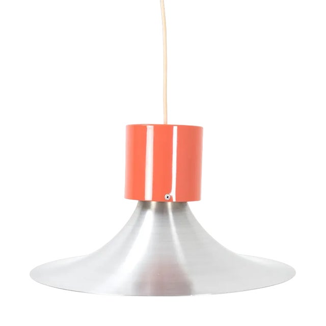 Pendant Lamp with Orange Detail For Sale