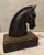 Metal Pair of 1930s Art Deco Black Marble and Brass Horse Head Bookends For Sale - Image 7 of 12