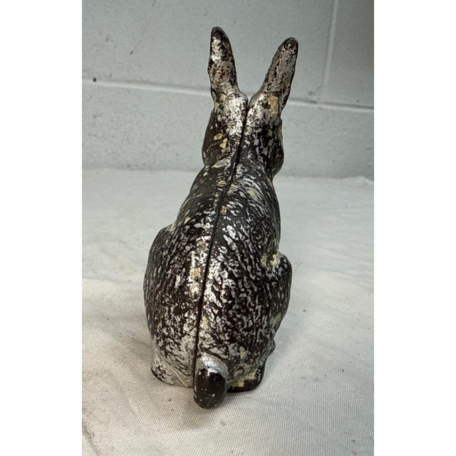 Antique 1920's Cast Iron Bunny Rabbit Animal Still Coin Bank – A.c. Williams For Sale - Image 4 of 9