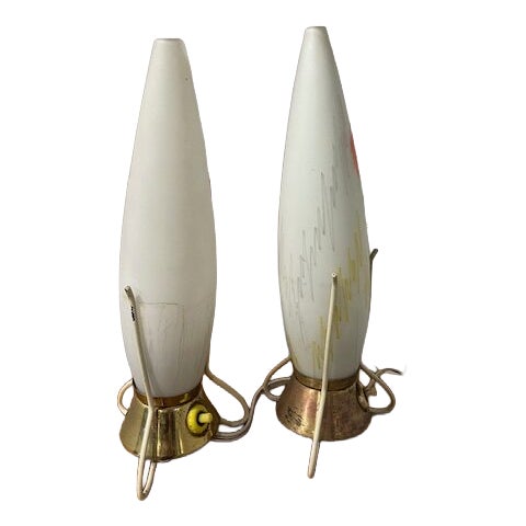 Vintage Rocket Desk Lamps by Leos Nikos for Zekov, Set of 2 For Sale