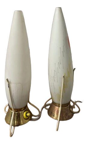 Vintage Rocket Desk Lamps by Leos Nikos for Zekov, Set of 2