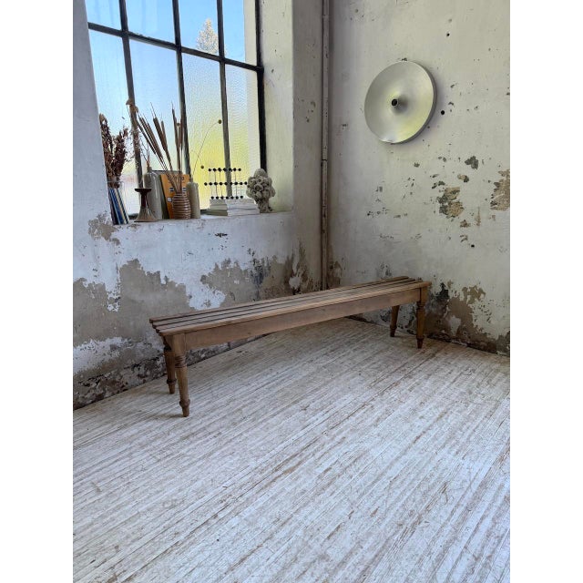 Vintage Benches with Oak and Beech Slats, 1950, Set of 2 For Sale - Image 3 of 15